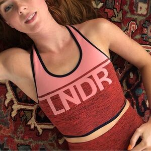 LNDR Red & Pink Logo Bra & Leggings Set